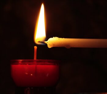 candle, tea light, hand